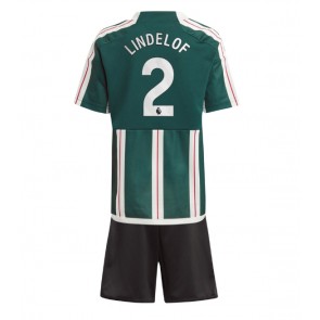 Manchester United Victor Lindelof #2 Replika Babytøj Udebanesæt Børn 2023-24 Kortærmet (+ Korte bukser)